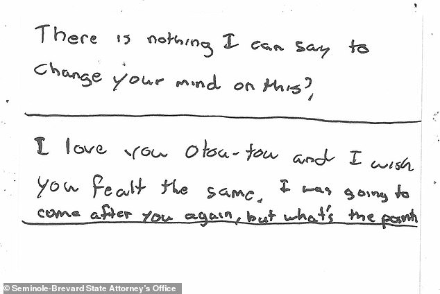 A los padres de Grant les preocupaba que estuviera deprimido y que se lastimara.  En la foto hay una nota que escribió Grant, pero parece ser desde el punto de vista de Cody.