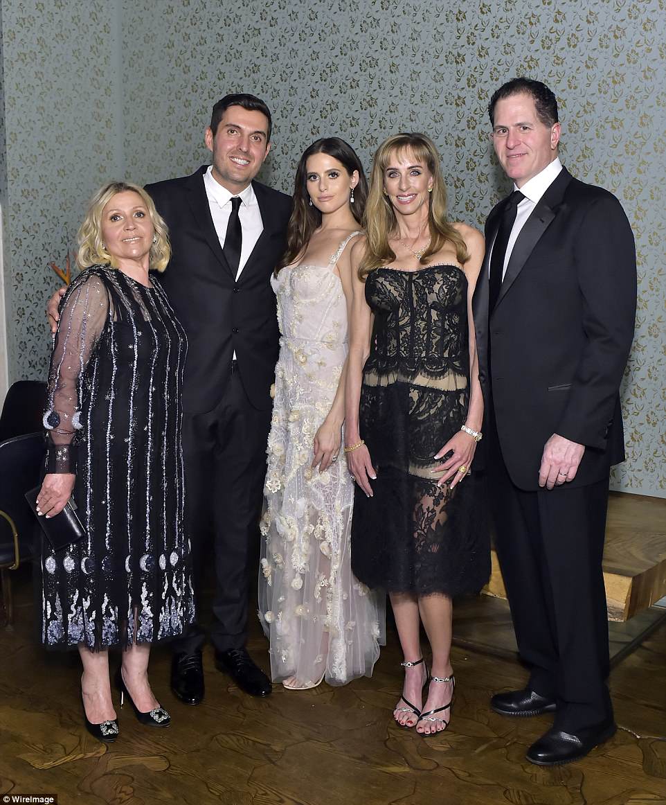 The duo also posed alongside her father Michael Dell, 53, and philanthropist mother Susan Dell, who dazzled in a black corseted dress similar to that of her her daughter, and joined by Michael's mother Soraya Refoua