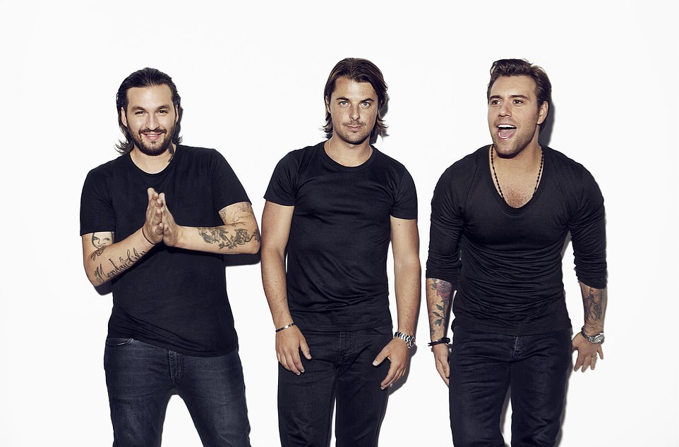 Tremendous trio: TMZ sources also say that EDM supergroup Swedish House Mafia - who were supposed to headline Friday night - will now be joining him on Sunday