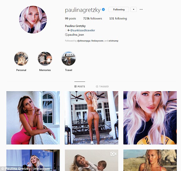El gran profesional de la PGA Dustin Johnson ha desaparecido de la página de Instagram de Paulina Gretzky 