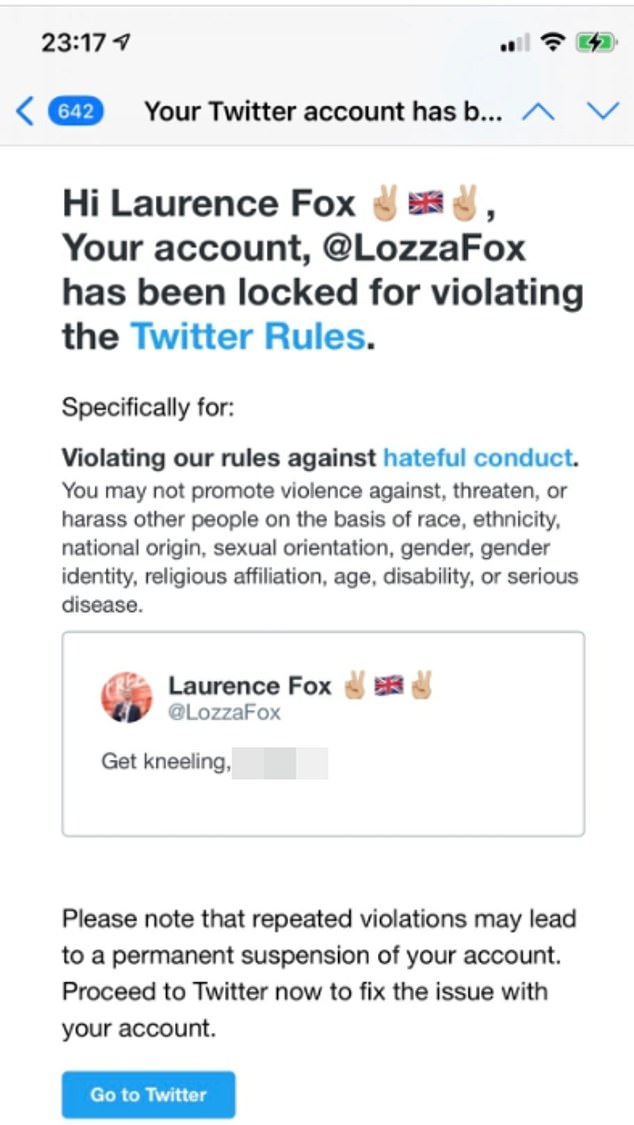 La cuenta de Twitter de Fox suspendida después de que su tuit 'provocativo' provocara una furiosa reacción en línea