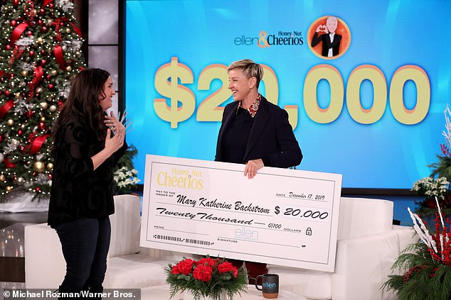 Divirtiéndose: a Ellen le encantó tanto el video de Backstrom que le ofreció $ 20,000 para usar como quisiera