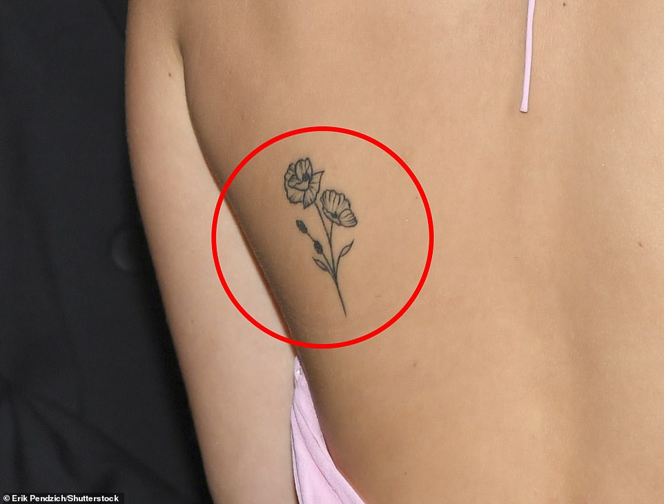 Rose: por último, pero no menos importante, Brown tiene una rosa tatuada en el lado izquierdo de la espalda con tinta negra.