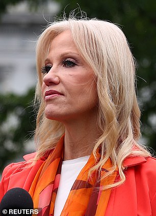Conway fue fotografiado nuevamente hablando con los periodistas fuera de la Casa Blanca el 17 de junio.